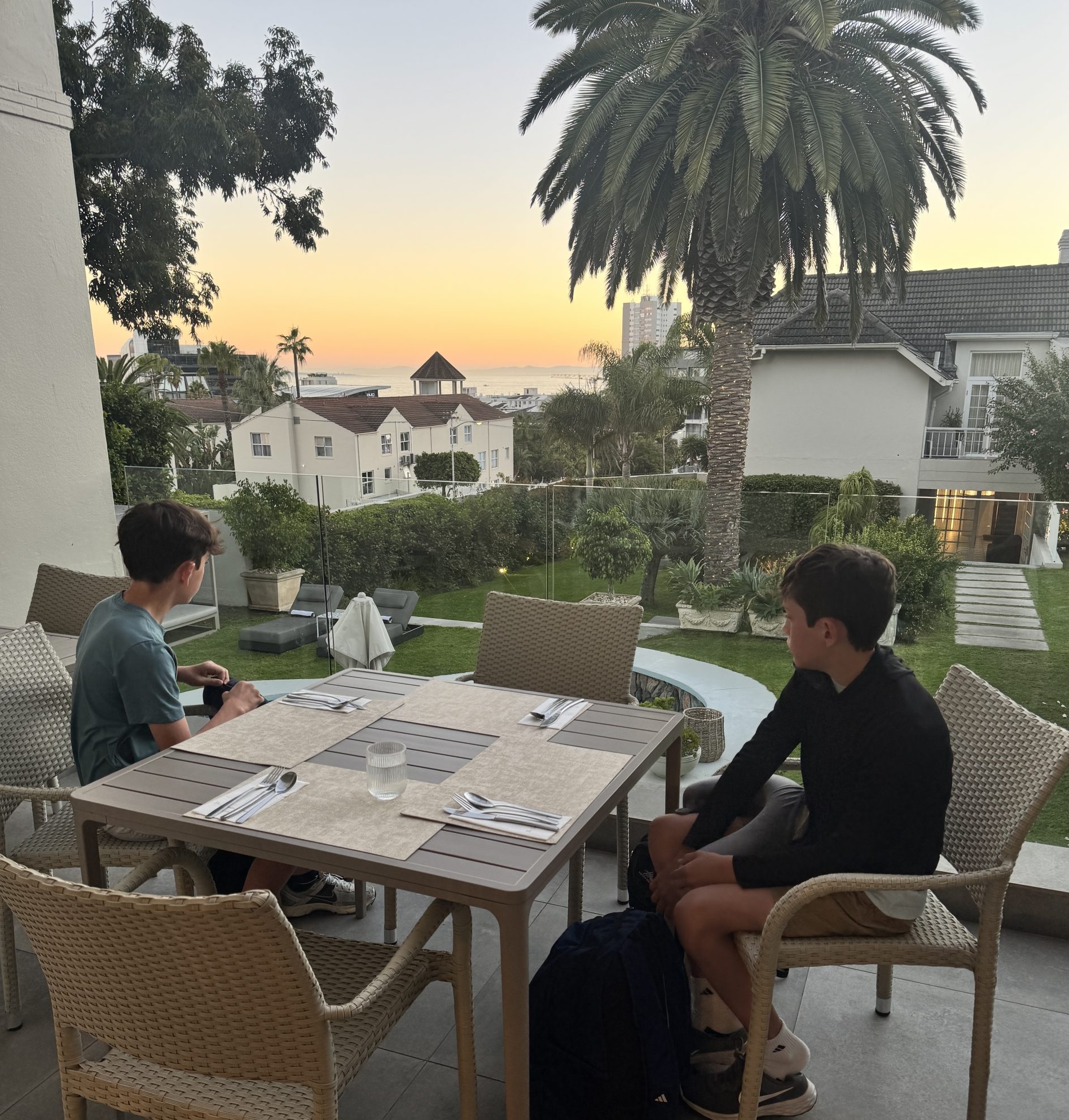 Breakfast terrace morning view The Clarendon Fresnaye Cape Town