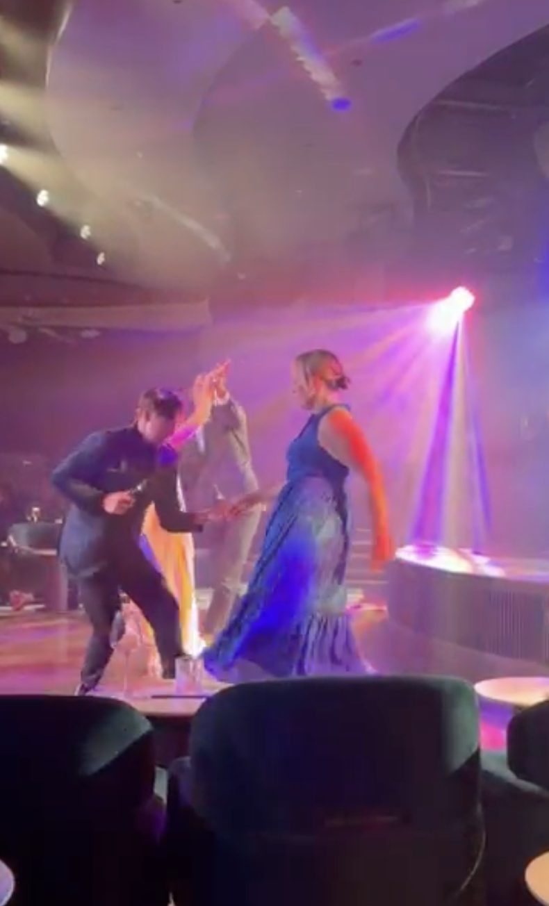 Dancing on stage
