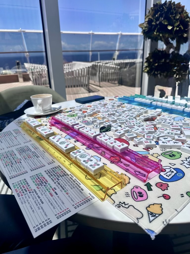 Mahjong tiles on the ship