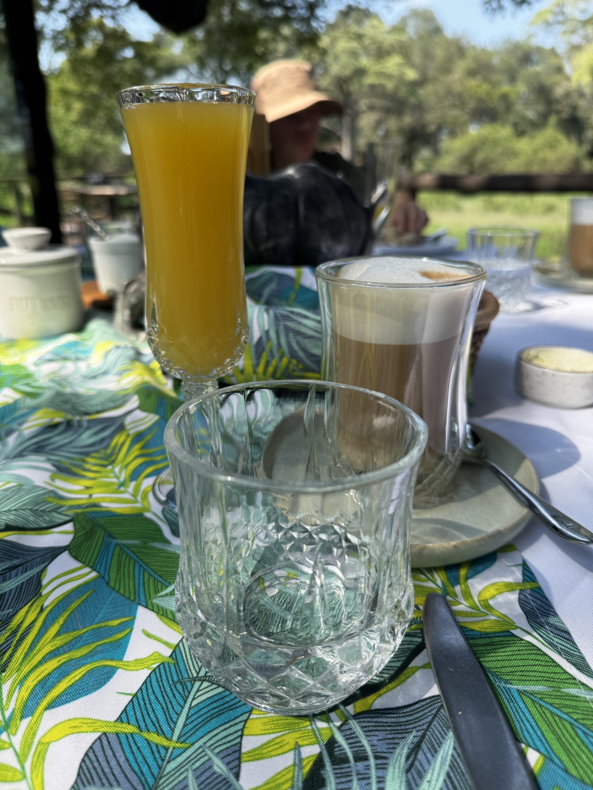 Drinks at post-safari brunch at Tintswalo
