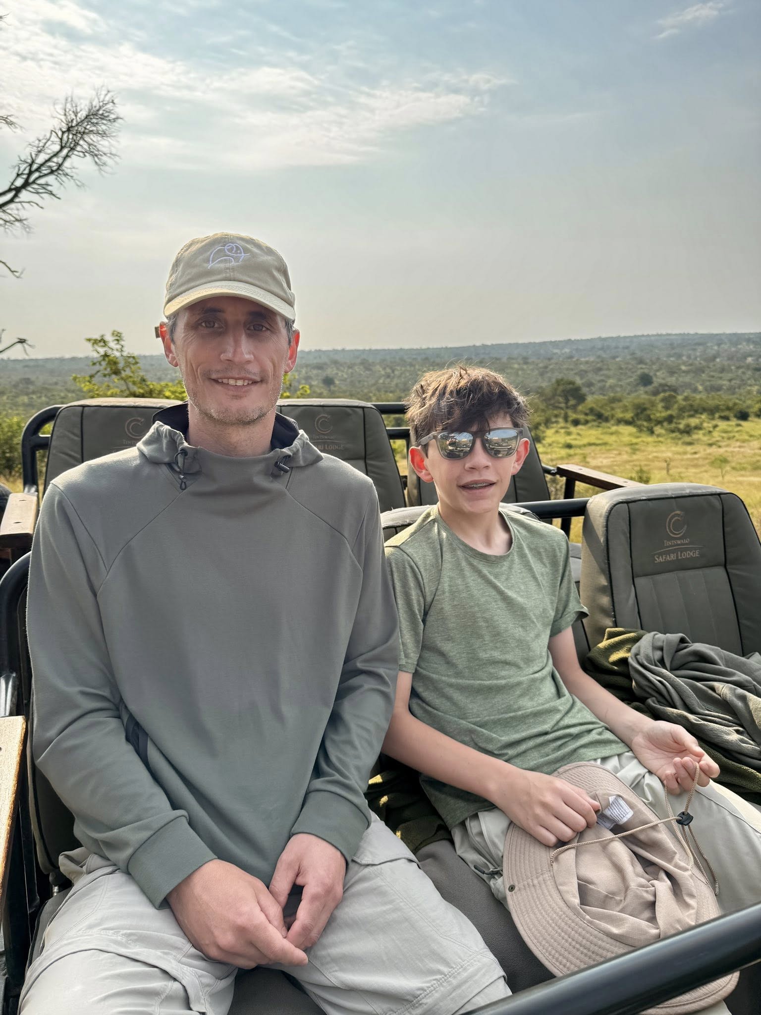 Rob and son on safari at Tintswalo