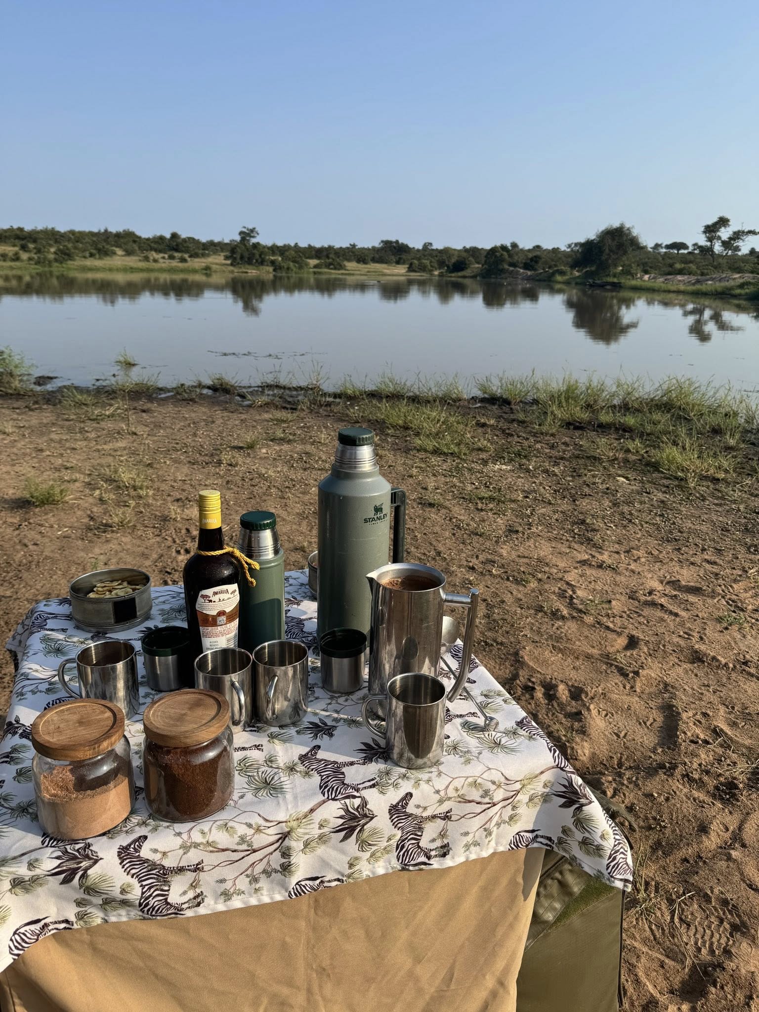 Morning coffee break in the bush at Tintswalo