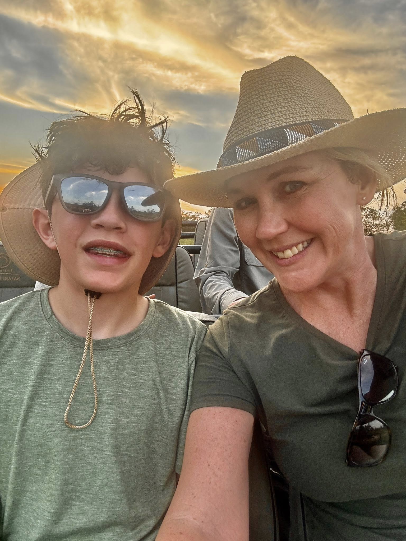 Jen and son on safari at Tintswalo