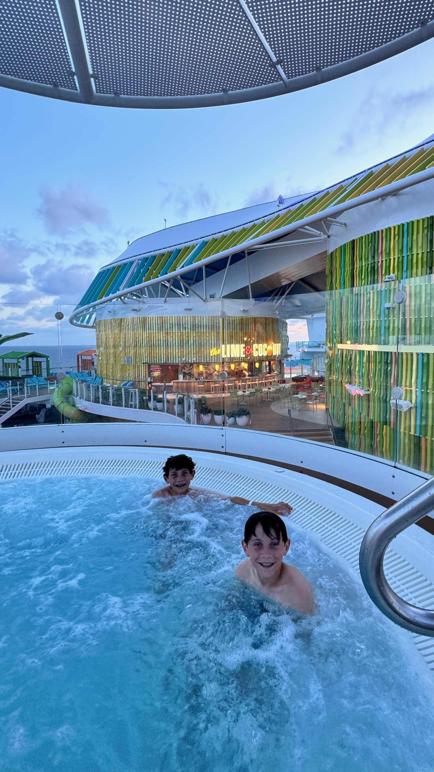 Hot tub at golden hour