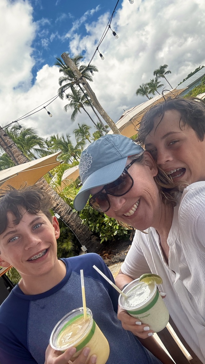 Family hanging out at the Fairmont Orchid