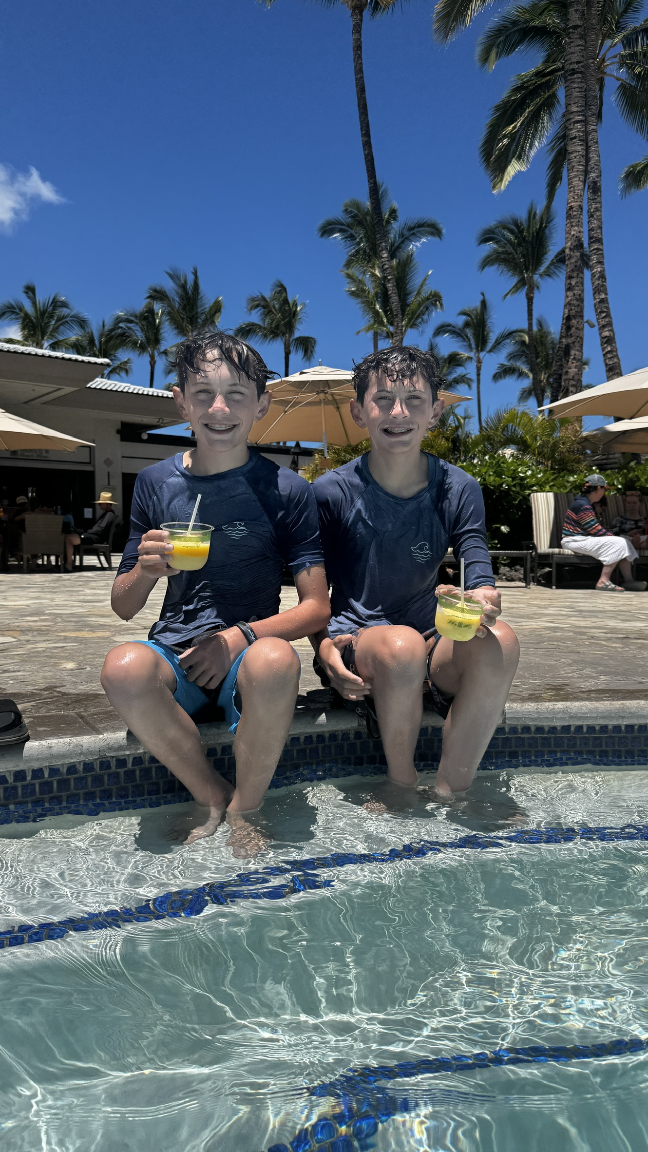Family hanging out at the Fairmont Orchid
