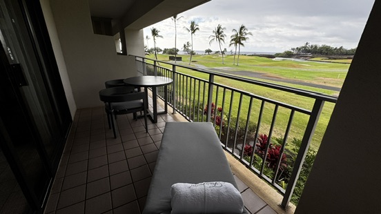 Balcony view from our Fairmont Orchid suite