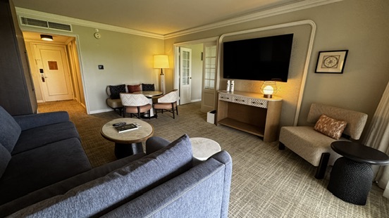Living area in our Fairmont Orchid suite