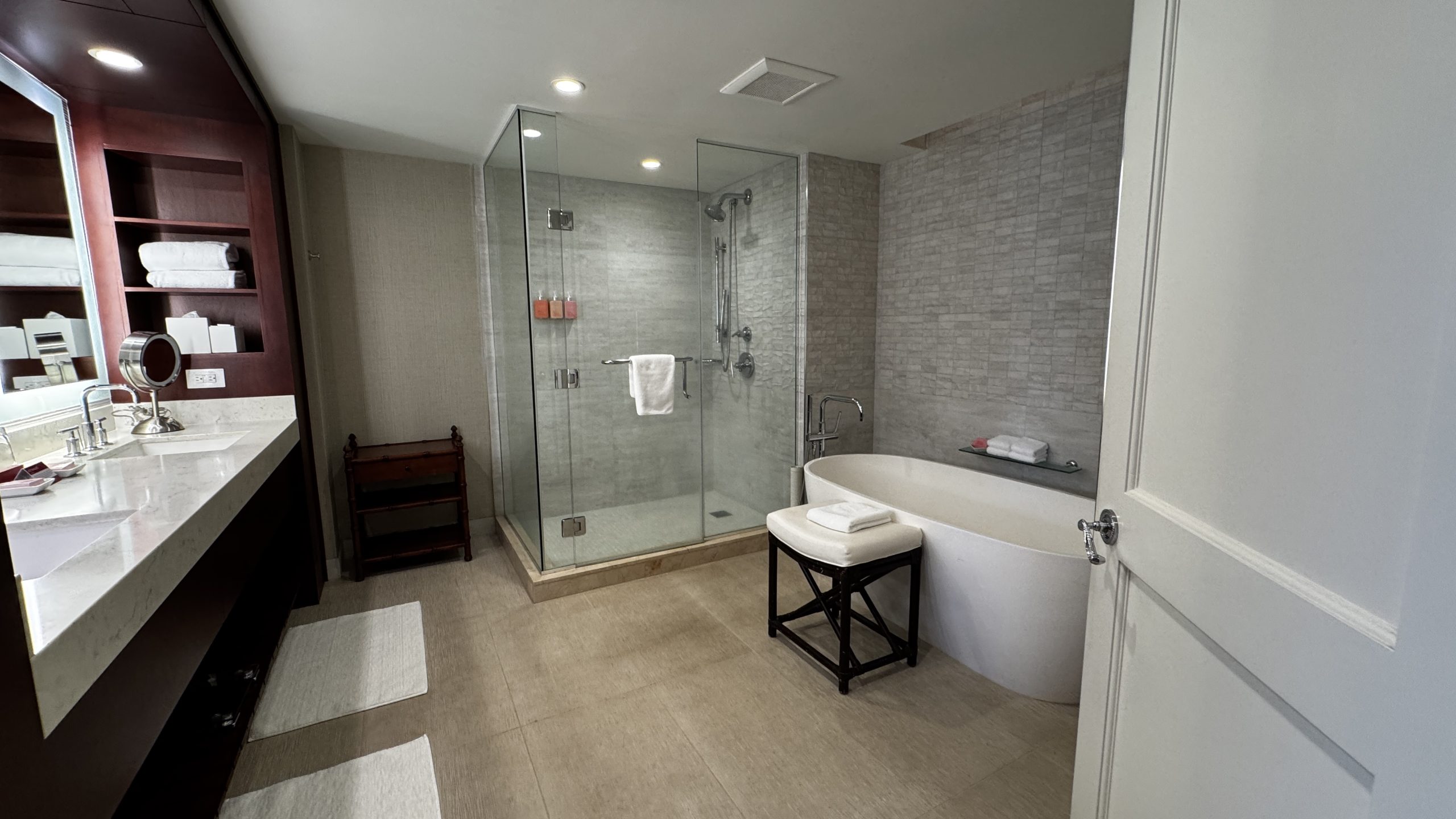 Bathroom in the ocean view suite at the Grand Hyatt Kauai