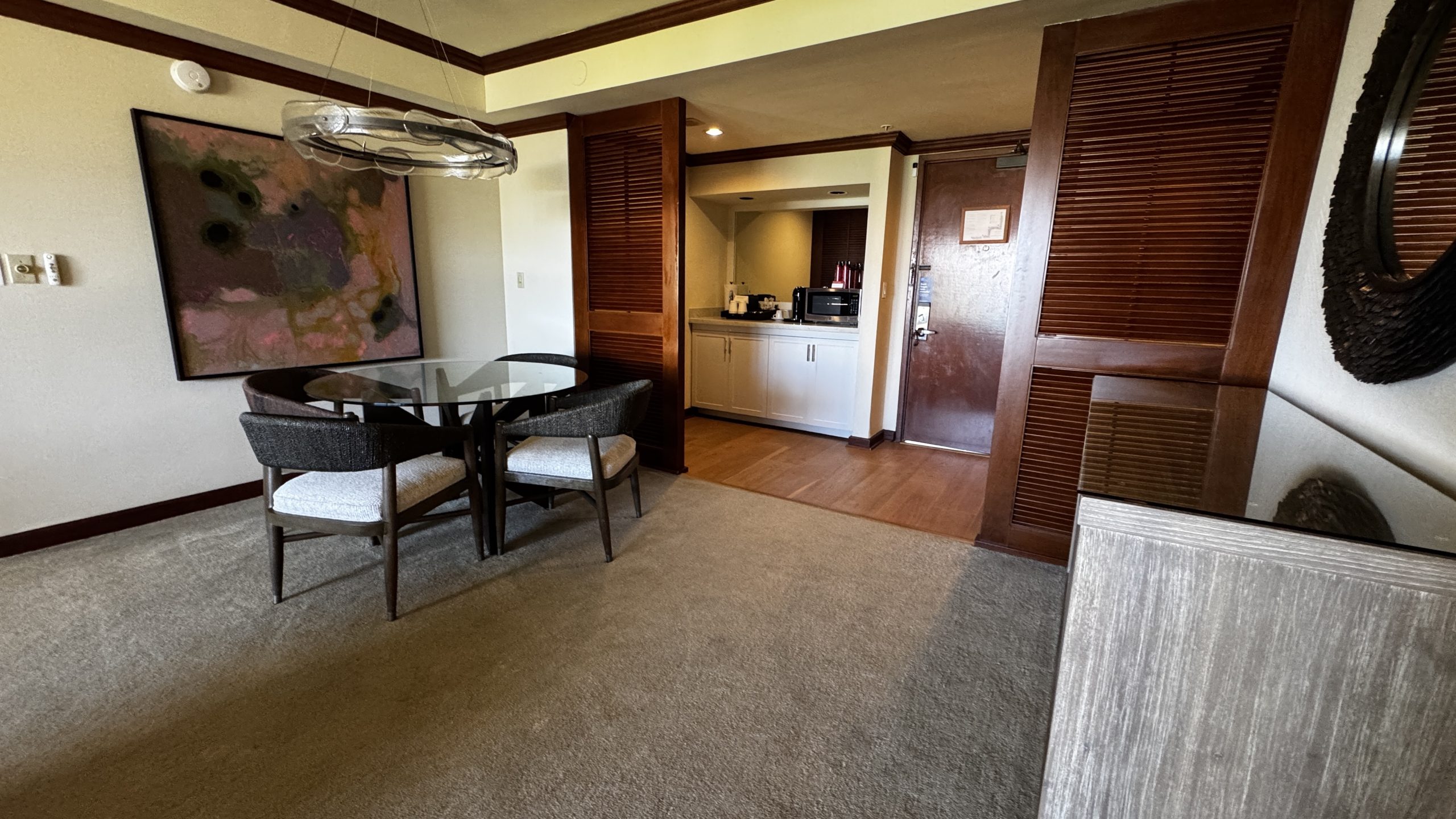 Kitchen area of the upgraded suite at Grand Hyatt Kauai