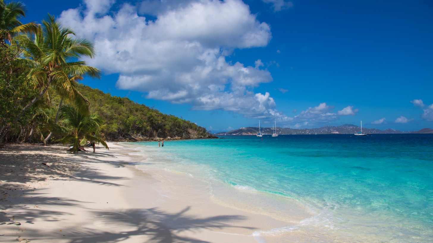 A secluded Caribbean beach along the sailing's route