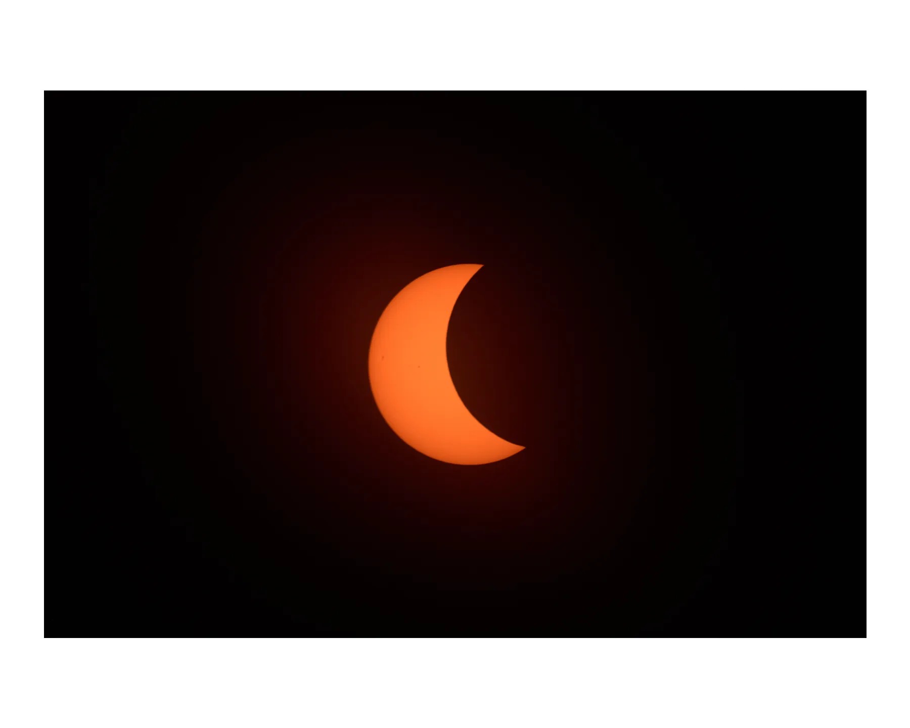 Partial phase of the solar eclipse over Greenland