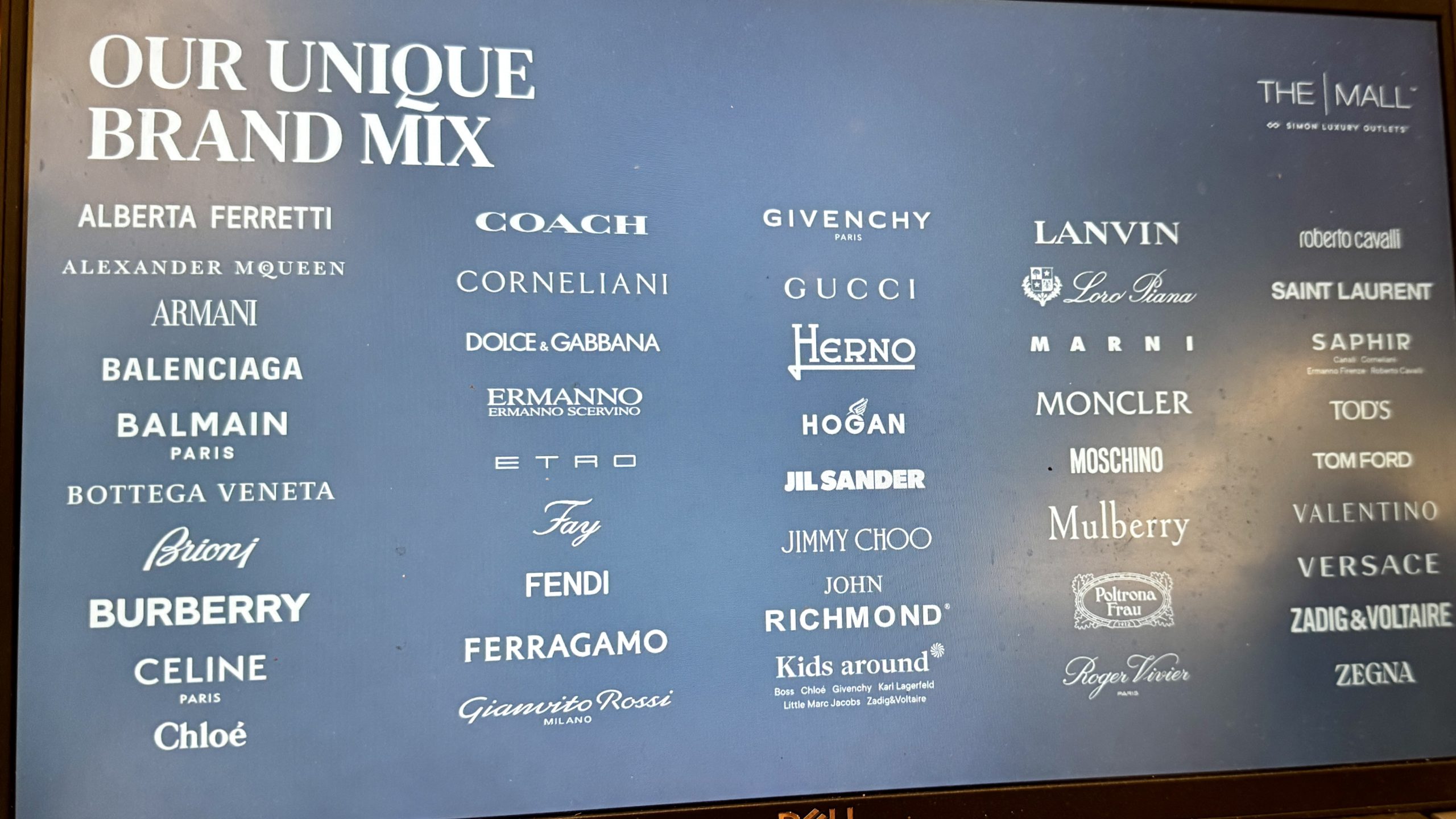 The Mall Firenze luxury outlet shopping in Tuscany, Italy