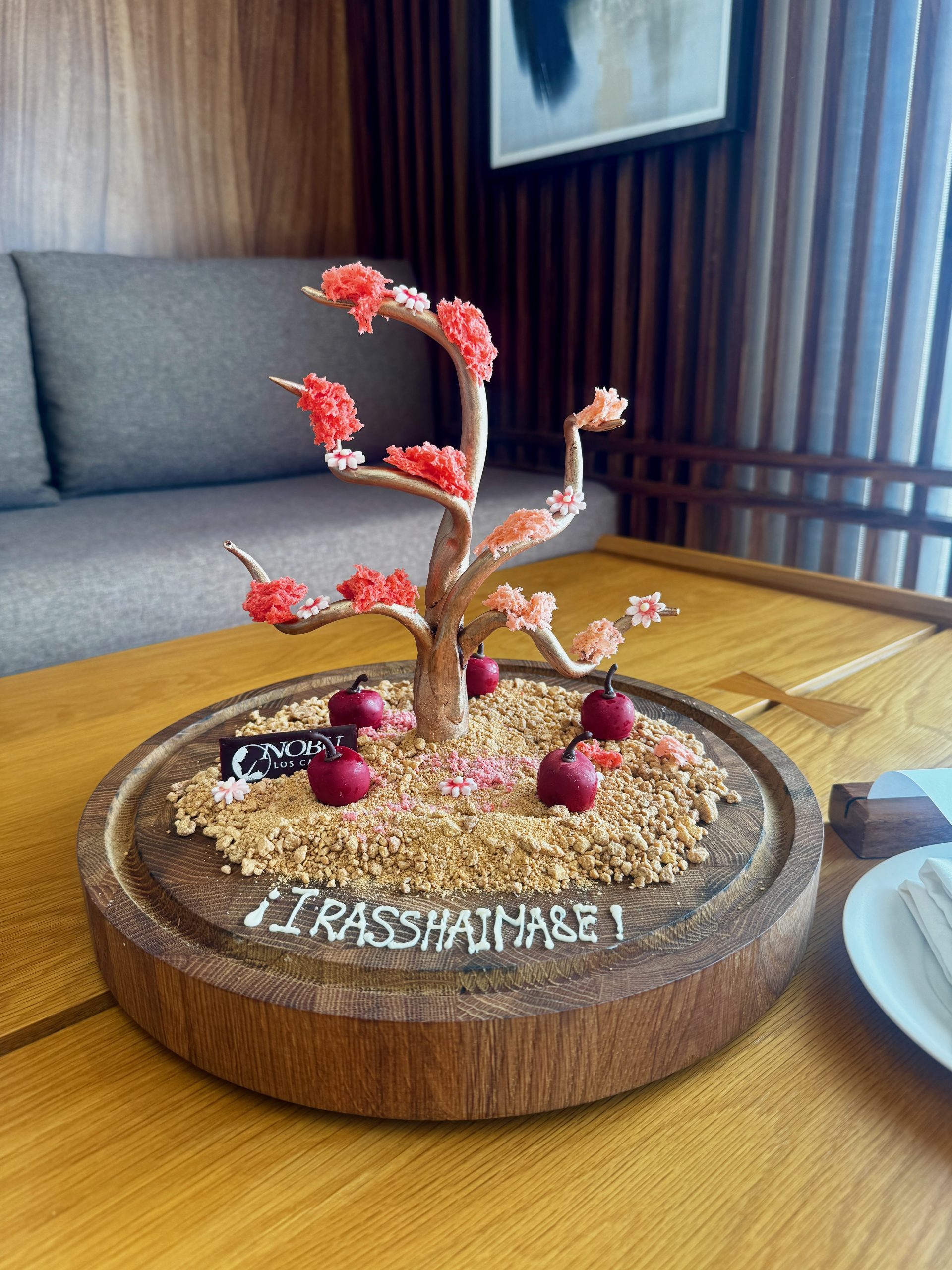 Welcome amenity in my room at Nobu Hotel Los Cabos