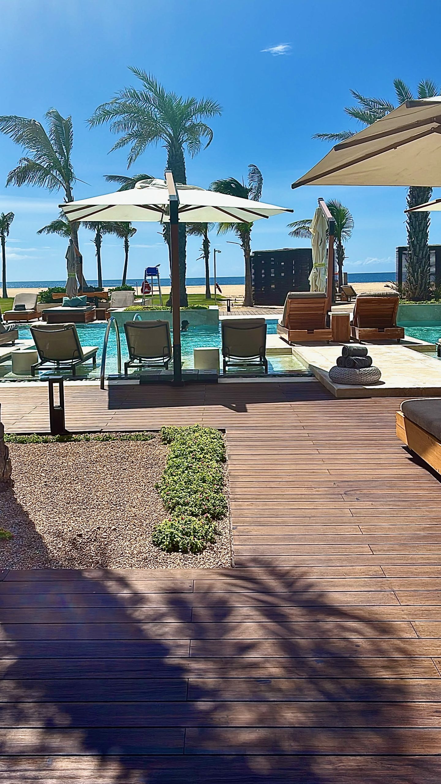 Pool cabana view at Nobu Hotel Los Cabos